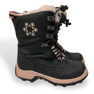 Girls sportek winter boots pink and black size 1